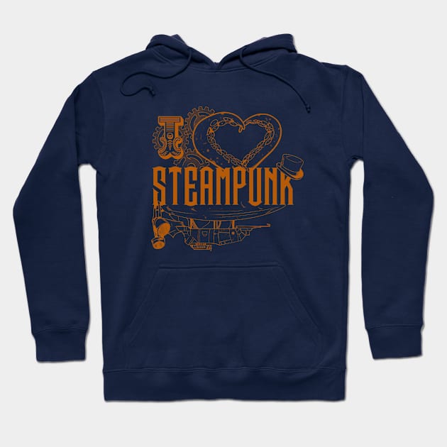 I ❤️ STEAMPUNK! Hoodie by Notorious Steampunk